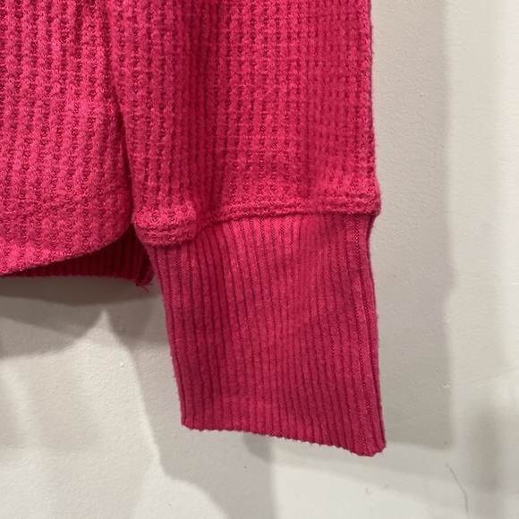 Anthropology Saturday Sunday Long Sleeve Top Oversized in Raspberry/ Pink XS - Picture 4 of 10